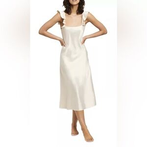 Adore by GINIA Isabeau Satin Nite Nightgown Cream Small